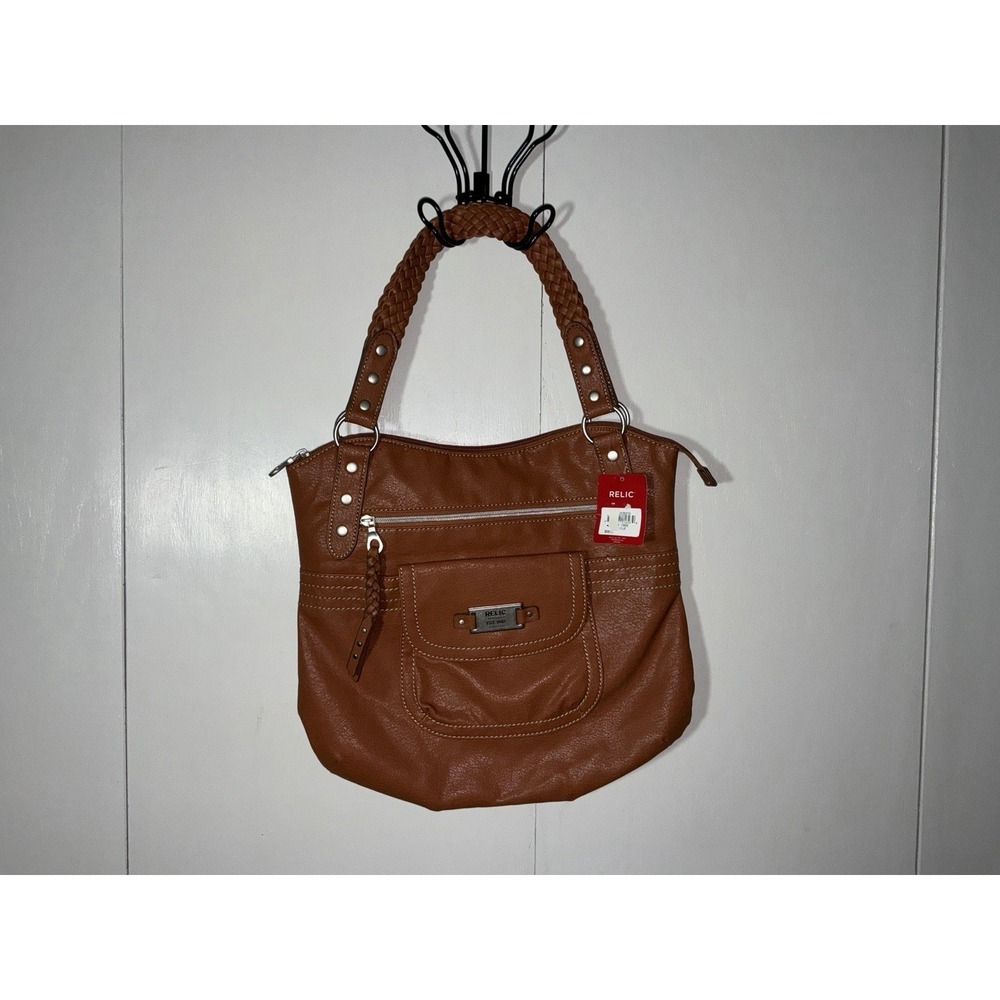 Relic Faux Leather Hobo Style Purse Braided Shoulder Straps Purse